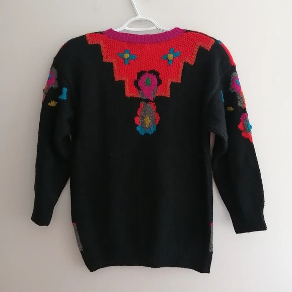 NWT Vintage Hand Made René Derhy Paris Wool Blend Embroidered Knit Sweater Small - Picture 9 of 16